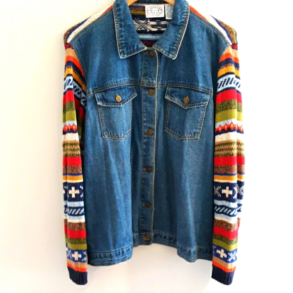 Carolina Blues Jackets & Blazers - Vintage Denim Sweater jacket